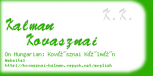 kalman kovasznai business card